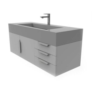 Castello USA CB-NILE-48G-SET Nile 47 3/4 Inch Grey Vanity Set with Top