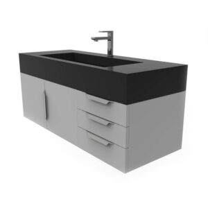 Castello USA CB-NILE-48G-SET Nile 47 3/4 Inch Grey Vanity Set with Top