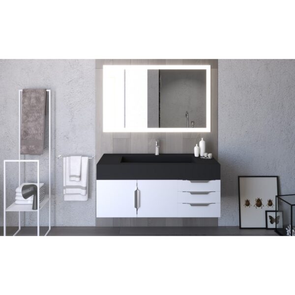 Castello USA CB-NILE-48W-SET Nile 47 3/4 Inch White Vanity Set with Top