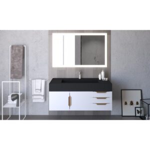 Castello USA CB-NILE-48W-SET Nile 47 3/4 Inch White Vanity Set with Top