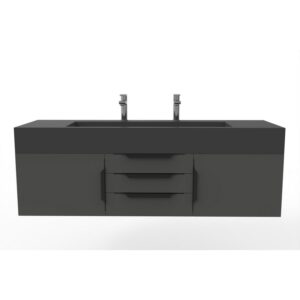 Castello USA CB-NILE-60B-SET Nile 59 1/2 Inch Black Vanity Set with Top