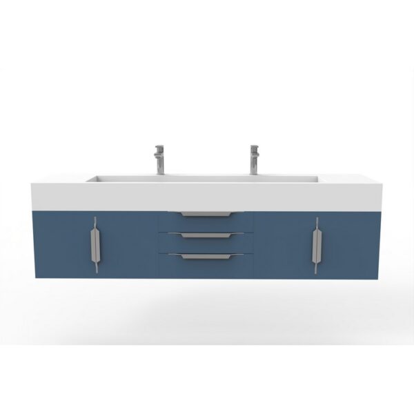 Castello USA CB-NILE-72BU-SET Nile 71 3/4 Inch Blue Vanity Set with Top