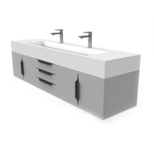 Castello USA CB-NILE-72G-SET Nile 71 3/4 Inch Grey Vanity Set with Top