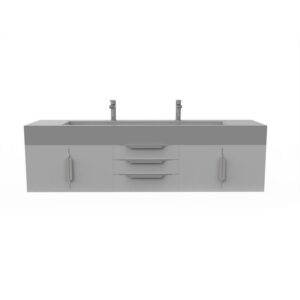 Castello USA CB-NILE-72G-SET Nile 71 3/4 Inch Grey Vanity Set with Top