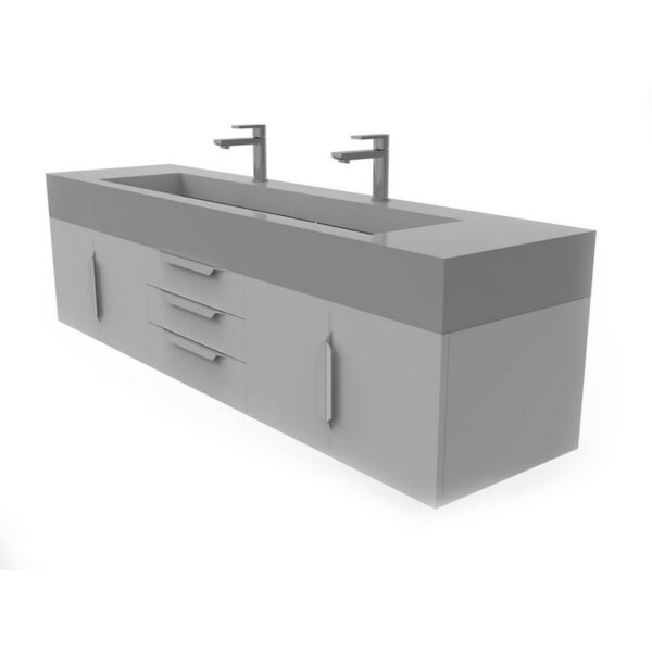 Castello USA CB-NILE-72G-SET Nile 71 3/4 Inch Grey Vanity Set with Top