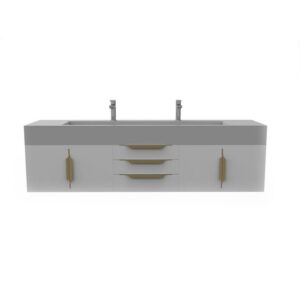 Castello USA CB-NILE-72G-SET Nile 71 3/4 Inch Grey Vanity Set with Top