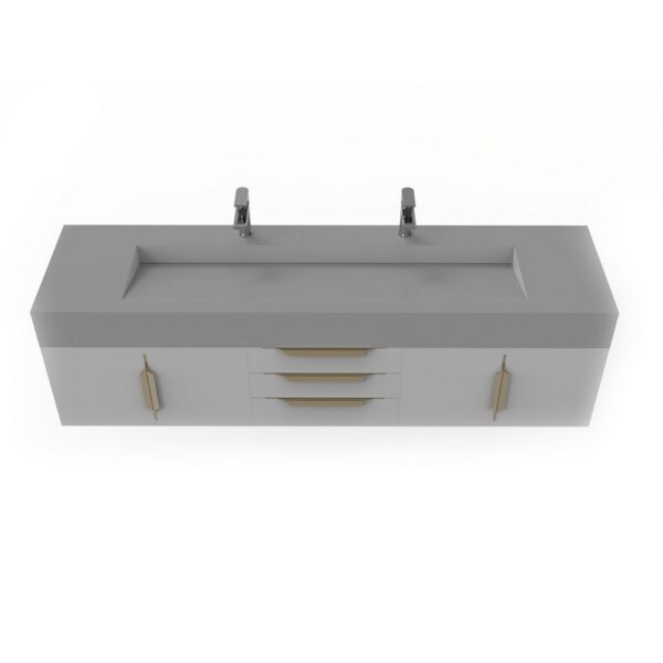 Castello USA CB-NILE-72G-SET Nile 71 3/4 Inch Grey Vanity Set with Top