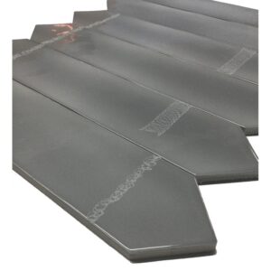 Castello USA CB-OPT-GRY-2X13 Italy 2 1/2 x 13 Inch Grey Glossy Ceramic Subway Wall Tile Picket