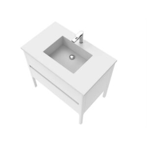 Castello USA CB-SERENA-36W-SET Serena 36 Inch White Vanity Set with Top