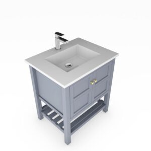 Castello USA CB-VENICE-30G-SET Venice 30 Inch Grey Vanity Set with Top