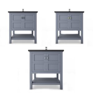 Castello USA CB-VENICE-30G-SET Venice 30 Inch Grey Vanity Set with Top