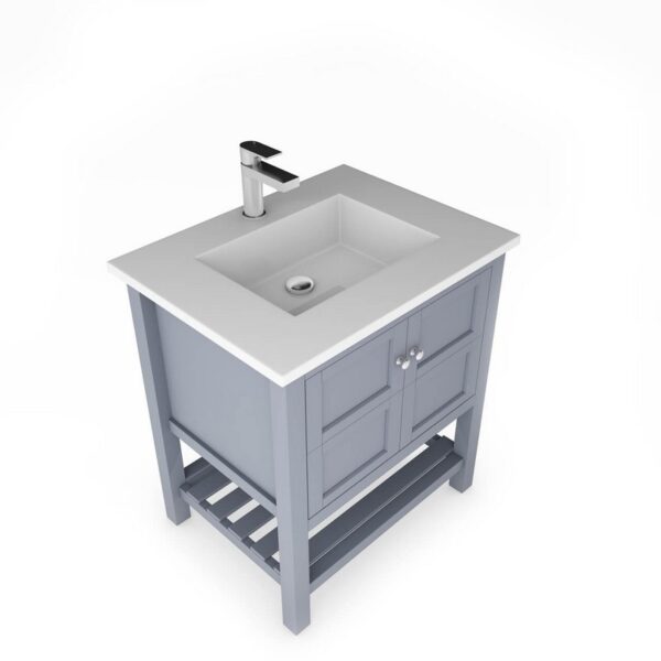 Castello USA CB-VENICE-30G-SET Venice 30 Inch Grey Vanity Set with Top