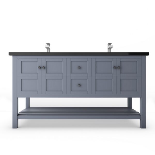 Castello USA CB-VENICE-60G-SET Venice 60 Inch Grey Vanity Set with Top