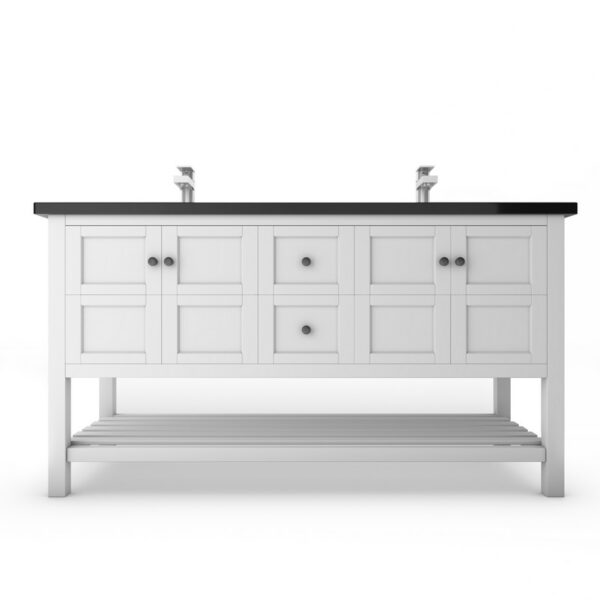 Castello USA CB-VENICE-60W-SET Venice 60 Inch White Vanity Set with Top