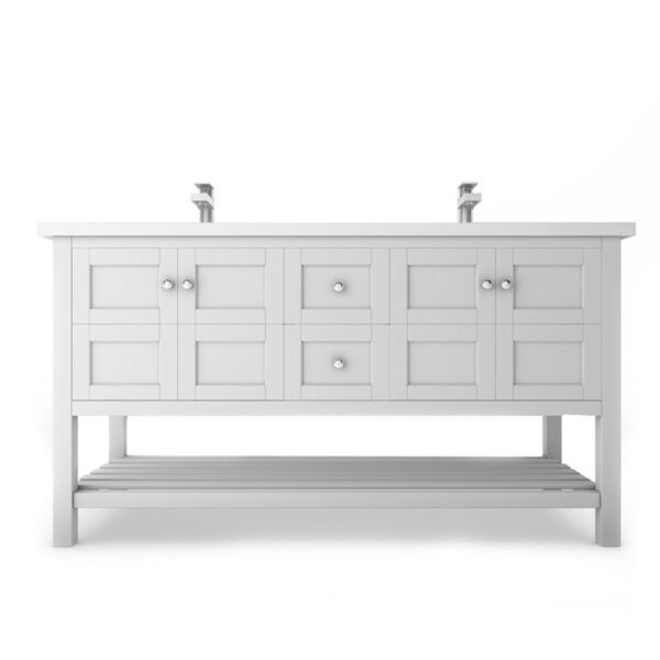 Castello USA CB-VENICE-60W-SET Venice 60 Inch White Vanity Set with Top