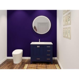 Castello USA CB-YAM-36BU-SET Yamyam 36 Inch Blue Vanity Set with Top