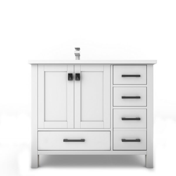 Castello USA CB-YAM-36W-SET Yamyam 36 Inch White Vanity Set with Top