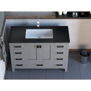 Castello USA CB-YAM-48G-SET Yamyam 47 Inch Grey Vanity Set with Top