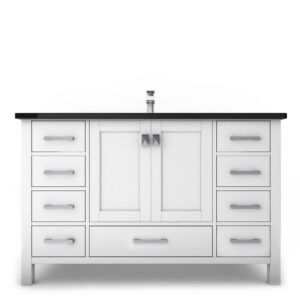 Castello USA CB-YAM-48W-SET Yamyam 47 Inch White Vanity Set with Top