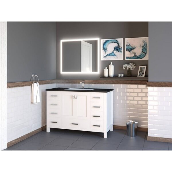 Castello USA CB-YAM-48W-SET Yamyam 47 Inch White Vanity Set with Top