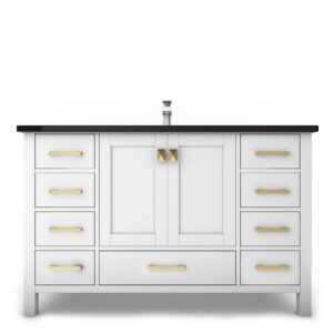 Castello USA CB-YAM-48W-SET Yamyam 47 Inch White Vanity Set with Top