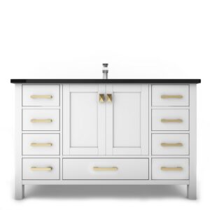 Castello USA CB-YAM-48W-SET Yamyam 47 Inch White Vanity Set with Top