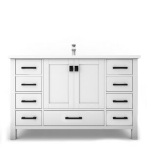 Castello USA CB-YAM-48W-SET Yamyam 47 Inch White Vanity Set with Top