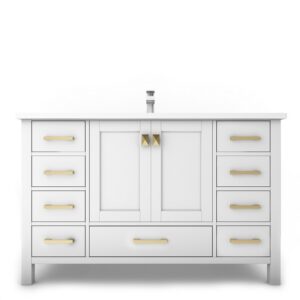 Castello USA CB-YAM-48W-SET Yamyam 47 Inch White Vanity Set with Top