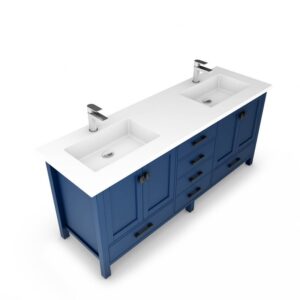 Castello USA CB-YAM-60BU-SET Yamyam 60 Inch Blue Vanity Set with Top