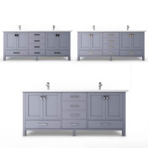 Castello USA CB-YAM-60G-SET Yamyam 60 Inch Grey Vanity Set with Top