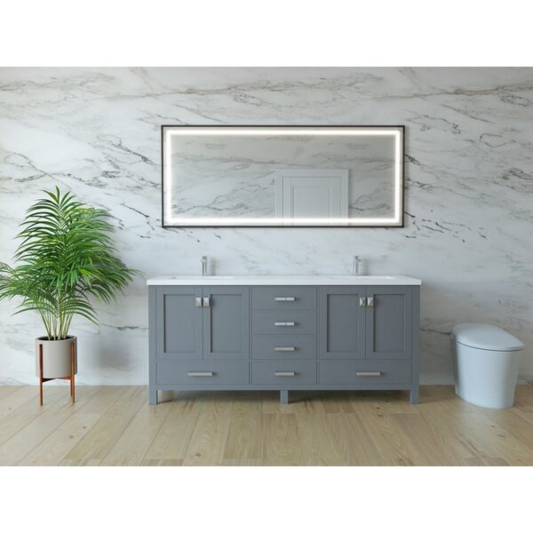 Castello USA CB-YAM-60G-SET Yamyam 60 Inch Grey Vanity Set with Top