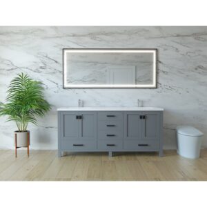 Castello USA CB-YAM-60G-SET Yamyam 60 Inch Grey Vanity Set with Top