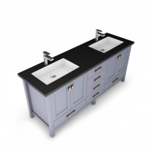 Castello USA CB-YAM-60G-SET Yamyam 60 Inch Grey Vanity Set with Top