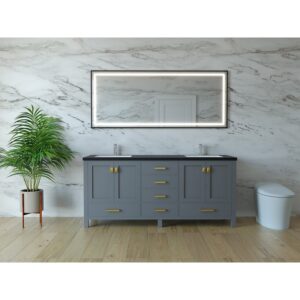 Castello USA CB-YAM-60G-SET Yamyam 60 Inch Grey Vanity Set with Top