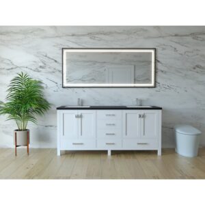 Castello USA CB-YAM-60W-SET Yamyam 60 Inch White Vanity Set with Top