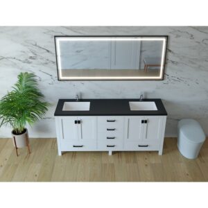 Castello USA CB-YAM-60W-SET Yamyam 60 Inch White Vanity Set with Top