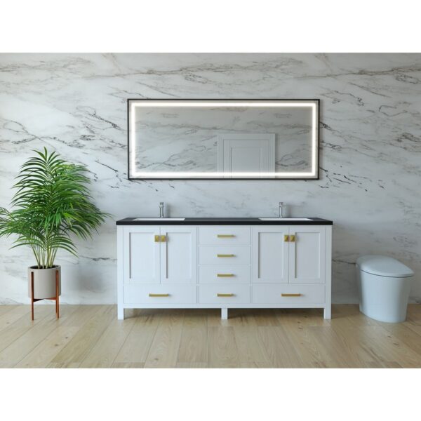 Castello USA CB-YAM-60W-SET Yamyam 60 Inch White Vanity Set with Top