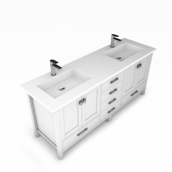 Castello USA CB-YAM-60W-SET Yamyam 60 Inch White Vanity Set with Top