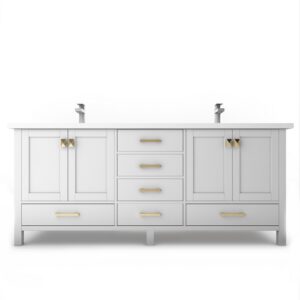 Castello USA CB-YAM-60W-SET Yamyam 60 Inch White Vanity Set with Top