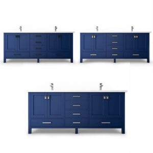 Castello USA CB-YAM-72BU-SET Yamyam 72 Inch Blue Vanity Set with Top