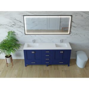 Castello USA CB-YAM-72BU-SET Yamyam 72 Inch Blue Vanity Set with Top