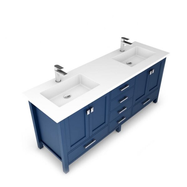 Castello USA CB-YAM-72BU-SET Yamyam 72 Inch Blue Vanity Set with Top