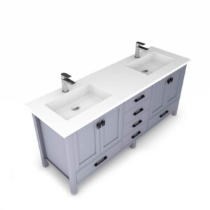 Castello USA CB-YAM-72G-SET Yamyam 72 Inch Grey Vanity Set with Top