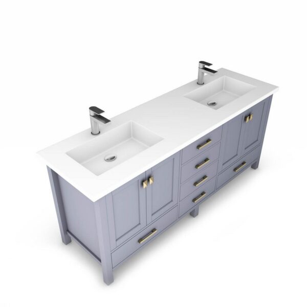 Castello USA CB-YAM-72G-SET Yamyam 72 Inch Grey Vanity Set with Top