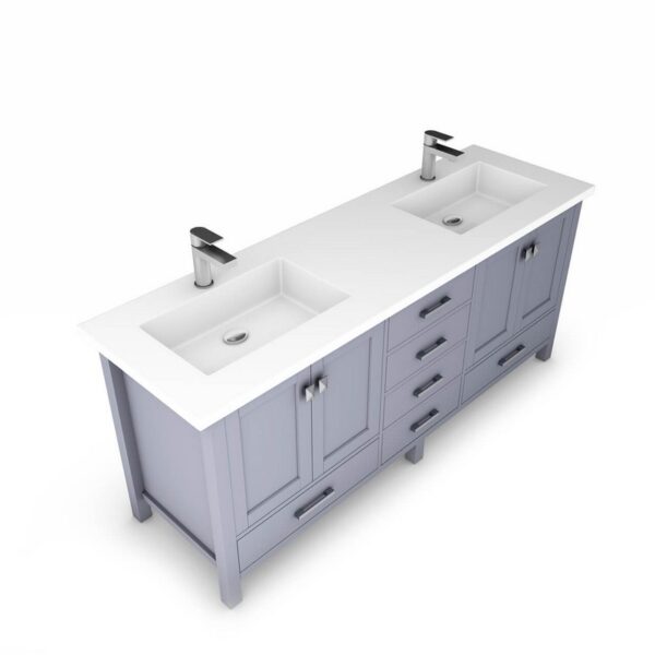 Castello USA CB-YAM-72G-SET Yamyam 72 Inch Grey Vanity Set with Top