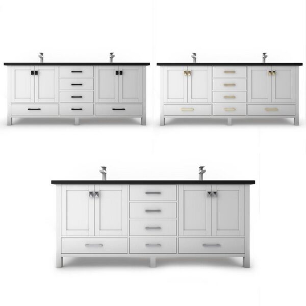 Castello USA CB-YAM-72W-SET Yamyam 72 Inch White Vanity Set with Top