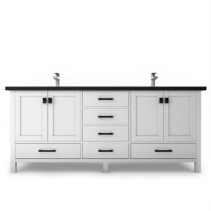 Castello USA CB-YAM-72W-SET Yamyam 72 Inch White Vanity Set with Top