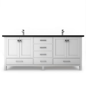 Castello USA CB-YAM-72W-SET Yamyam 72 Inch White Vanity Set with Top