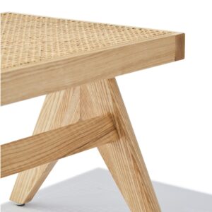 GFURN Celia Bench - Ash & Natural Rattan