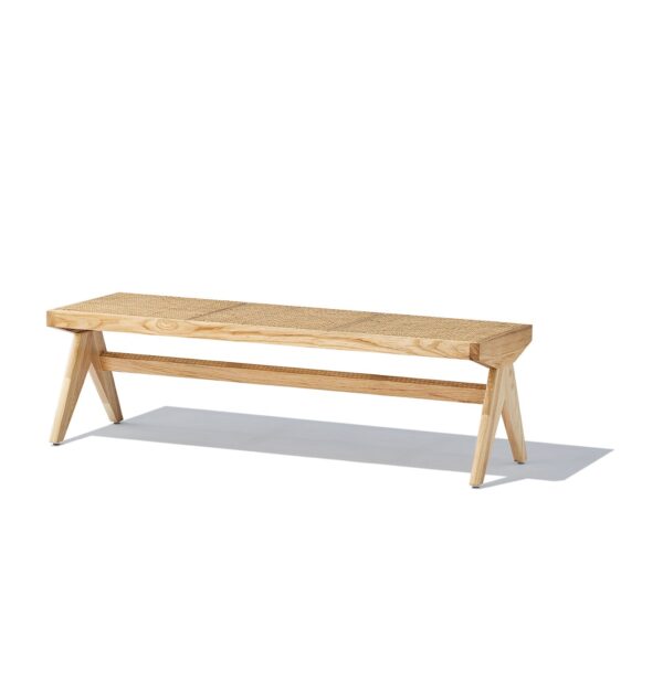 GFURN Celia Bench - Ash & Natural Rattan